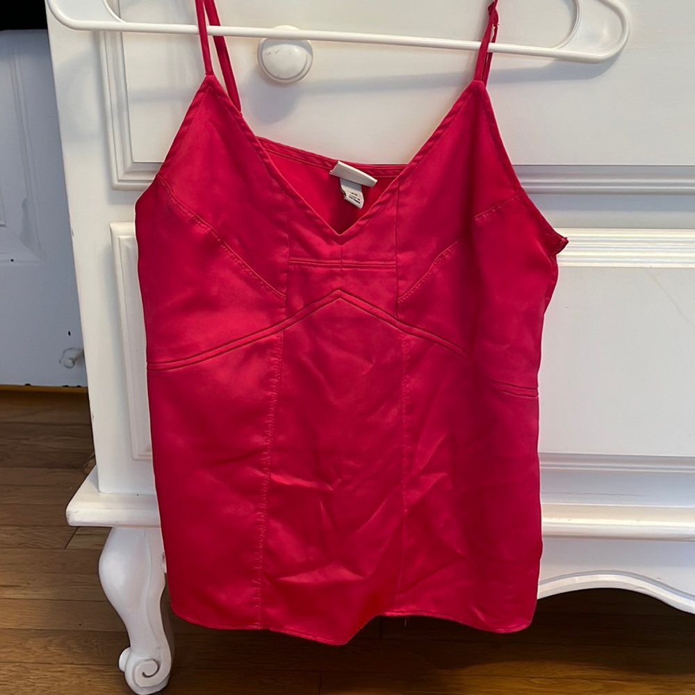 Spaghetti strap hot pink blouse